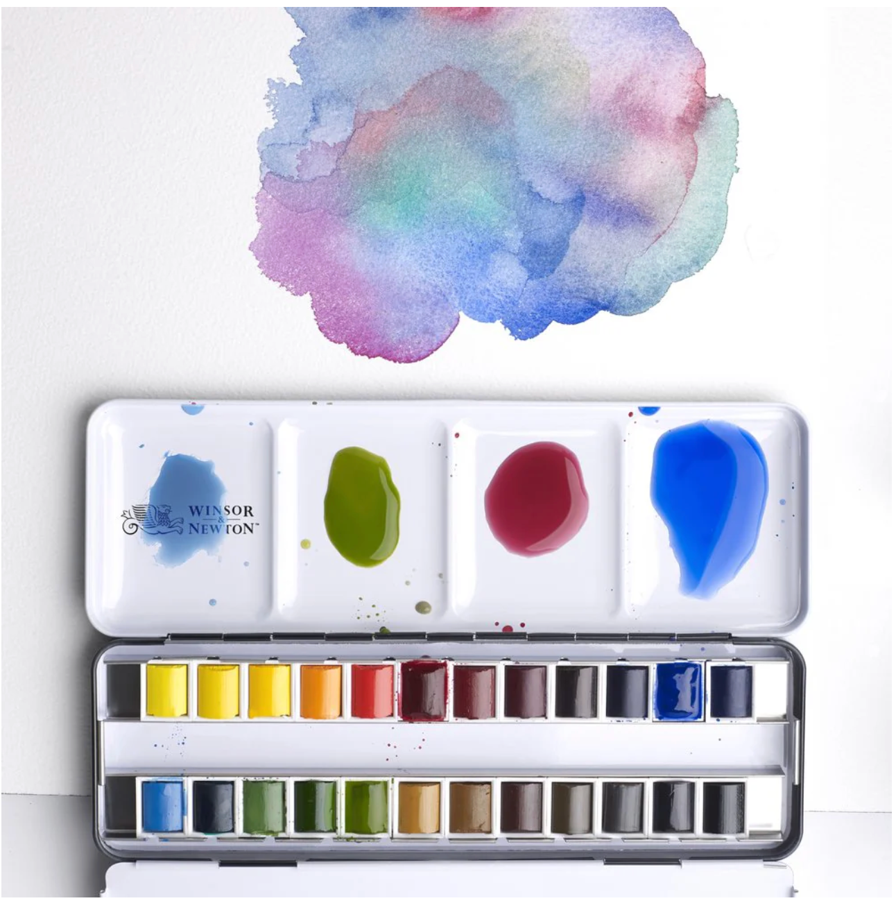 Winsor & Newton Professional Watercolor Travel Tin- 24 Half Pans