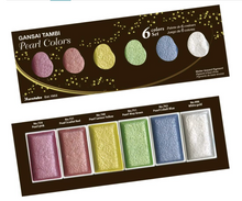 Load image into Gallery viewer, Kuretake Gansai Tambi Metallic Watercolor Sets of 6 (Starry, Pearl, &amp; Gem)
