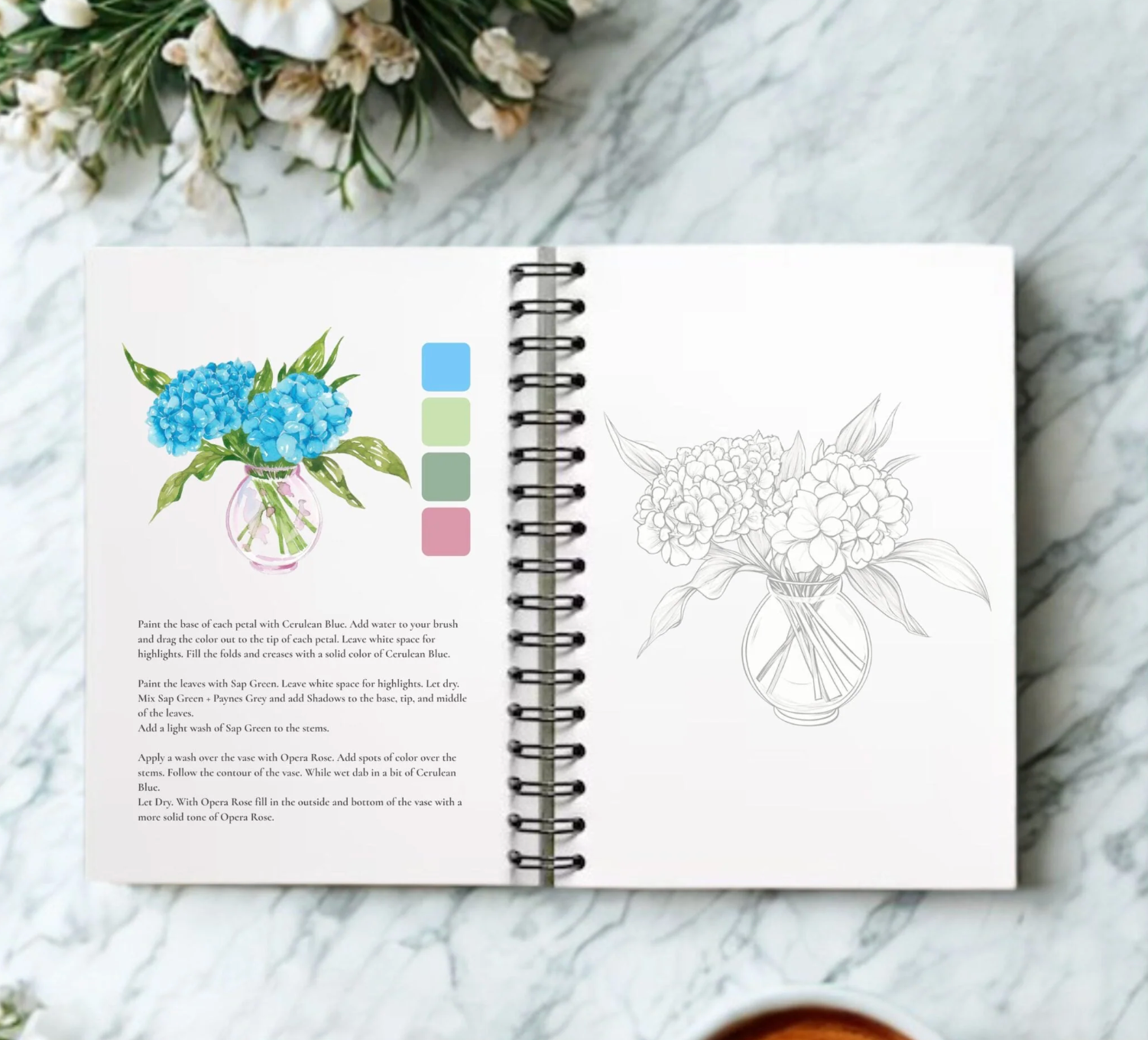 Bold Florals Watercolor Workbook by Willow Wolfe