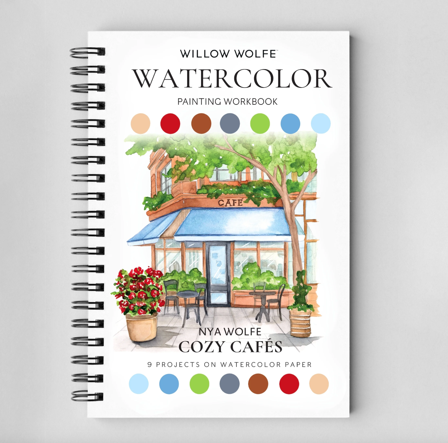 Cozy Cafe Watercolor Workbook by Willow Wolfe