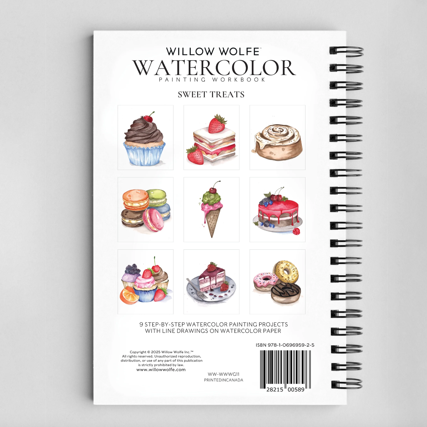 Sweet Treats Watercolor Workbook by Willow Wolfe