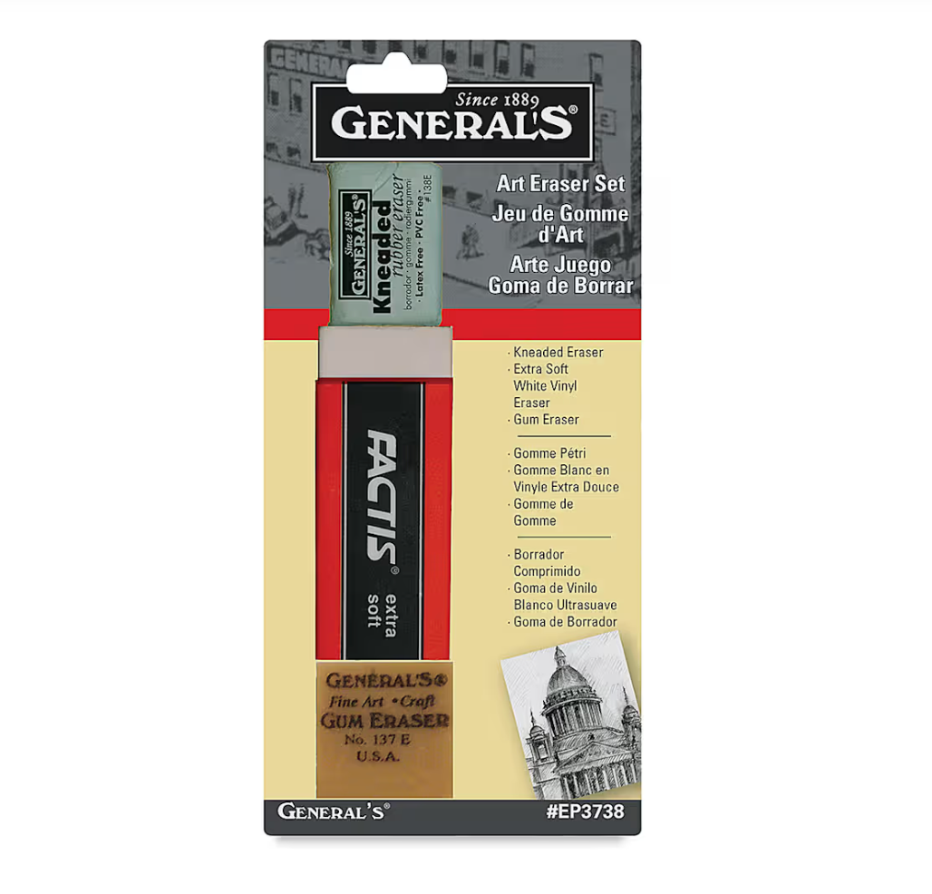 3 Eraser Set Vinyl Gum Kneaded