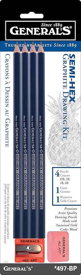 Semi-Hex Graphite 4 Pencil Kit