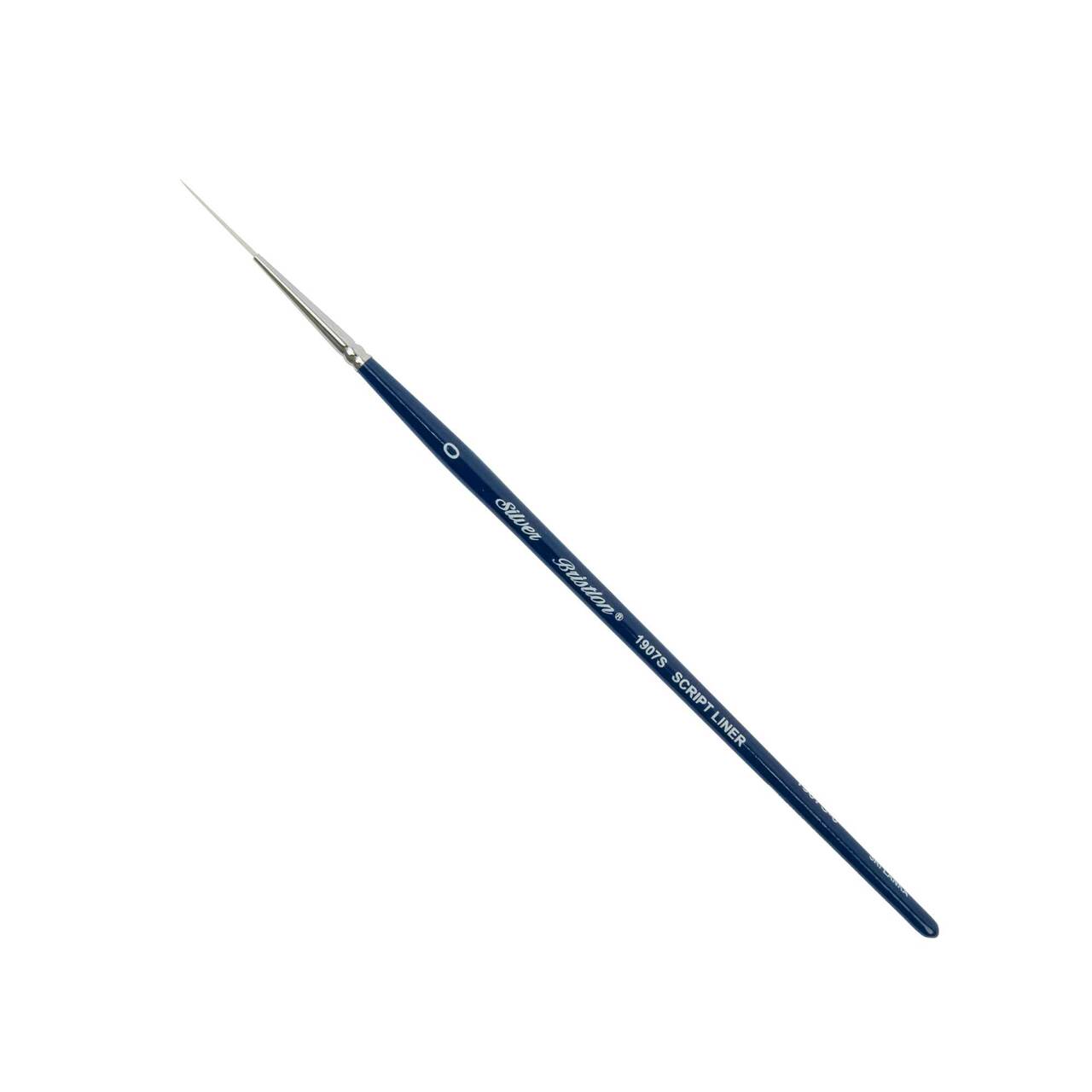 Silver Brush - Bristlon Stiff Synthetic Short Handle Brush - Script Liner 1907S