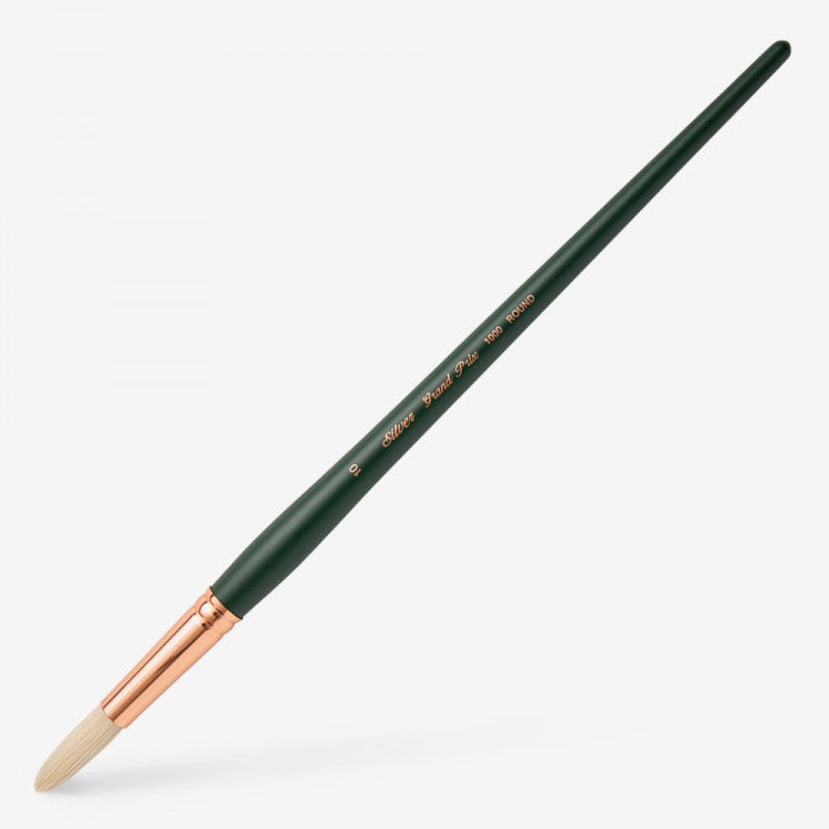 Silver Brush - Grand Prix Long Handle Hog Bristle Brushes - Round 1000