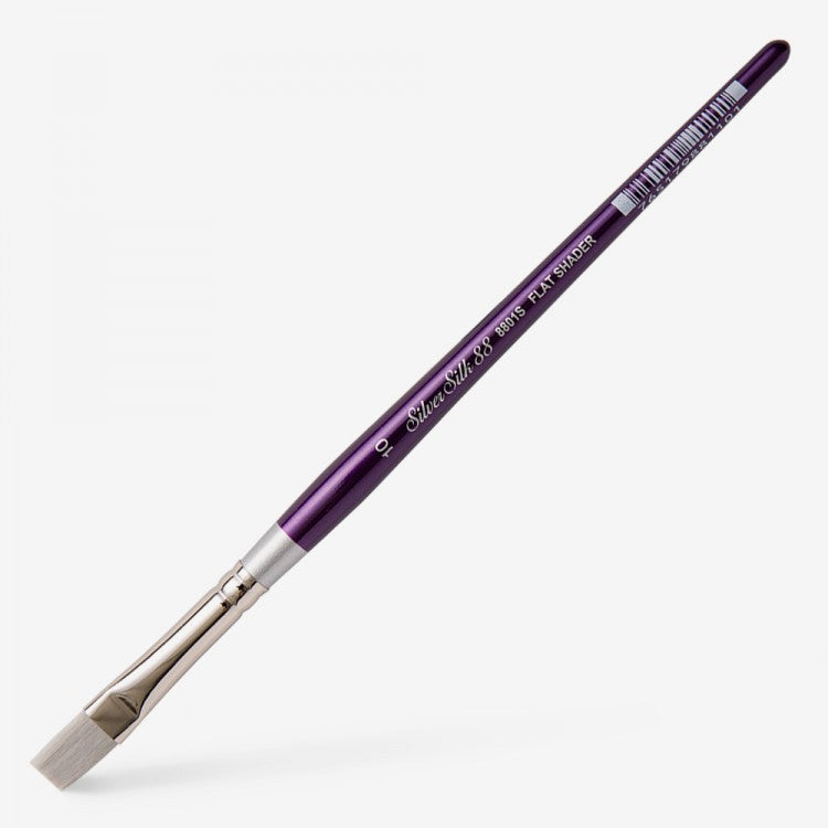 Silver Silk 88 Synthetic Short Handle Brush – Flat Shader 8801S