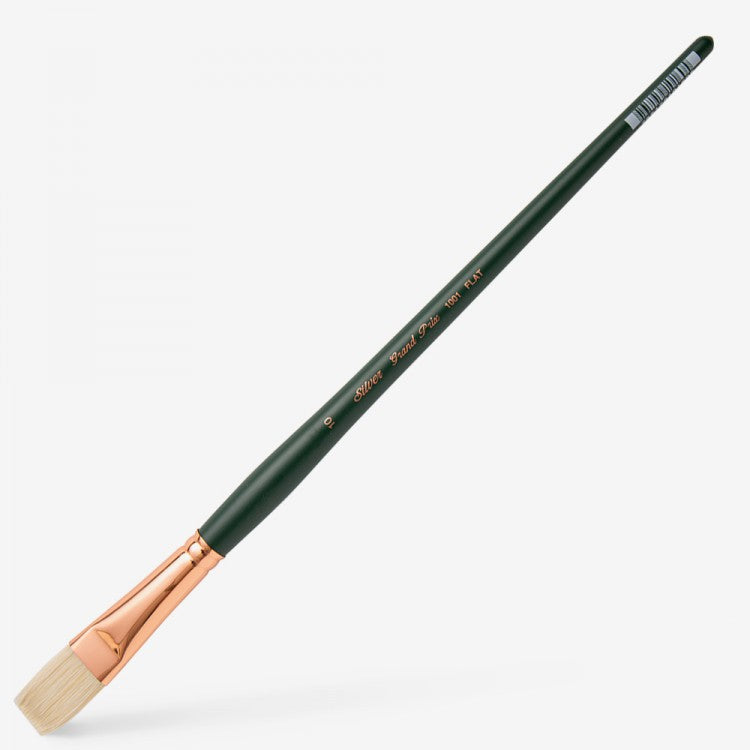 Silver Brush - Grand Prix Long Handle Hog Bristle Brushes - Flat 1002