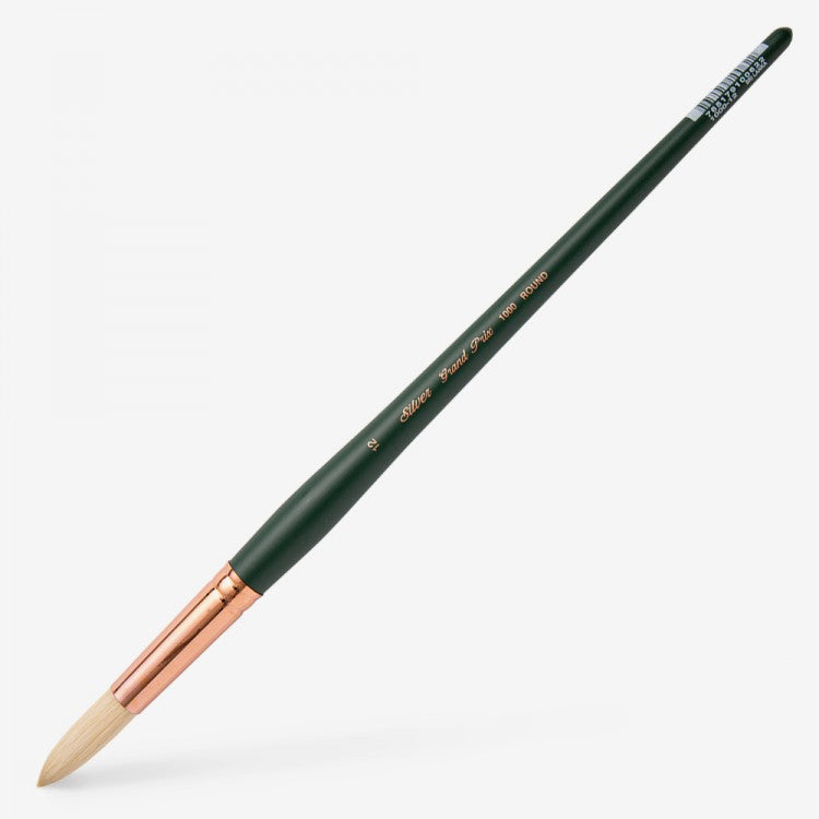 Silver Brush - Grand Prix Long Handle Hog Bristle Brushes - Round 1000