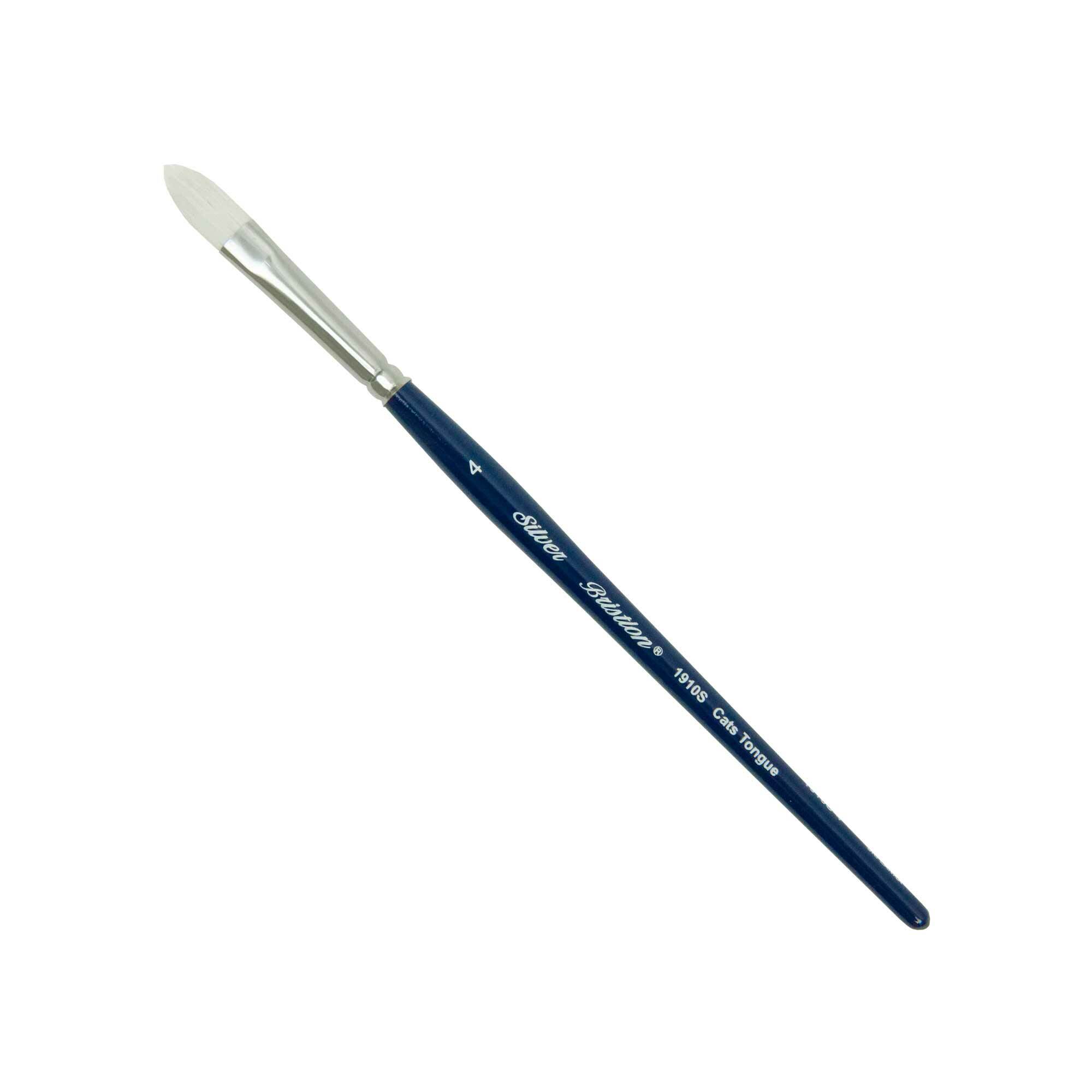 Silver Brush - Bristlon Stiff Synthetic Short Handle Brushes - Cat Tongue 1910S