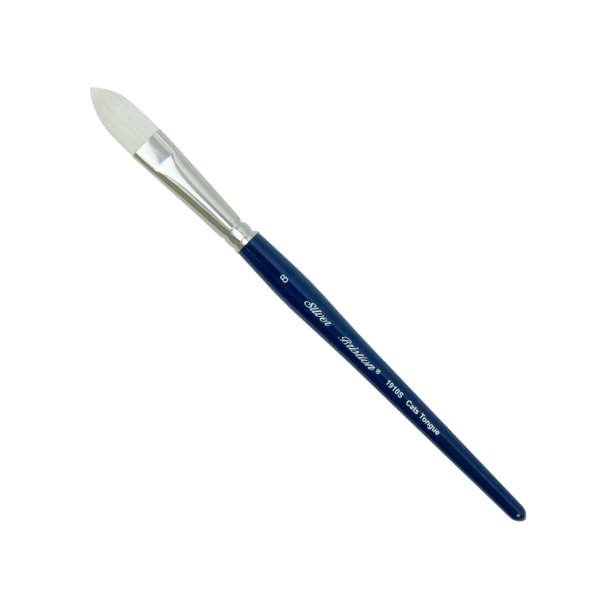 Silver Brush - Bristlon Stiff Synthetic Short Handle Brushes - Cat Tongue 1910S