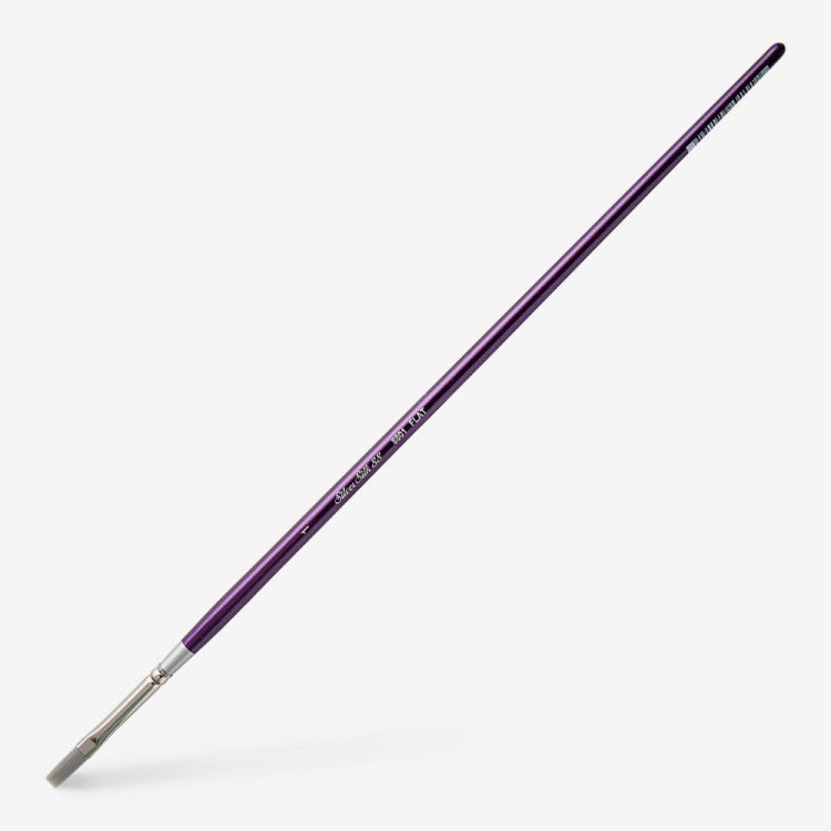 Silver Silk 88 Synthetic Long Handle Brush – Flat 8801