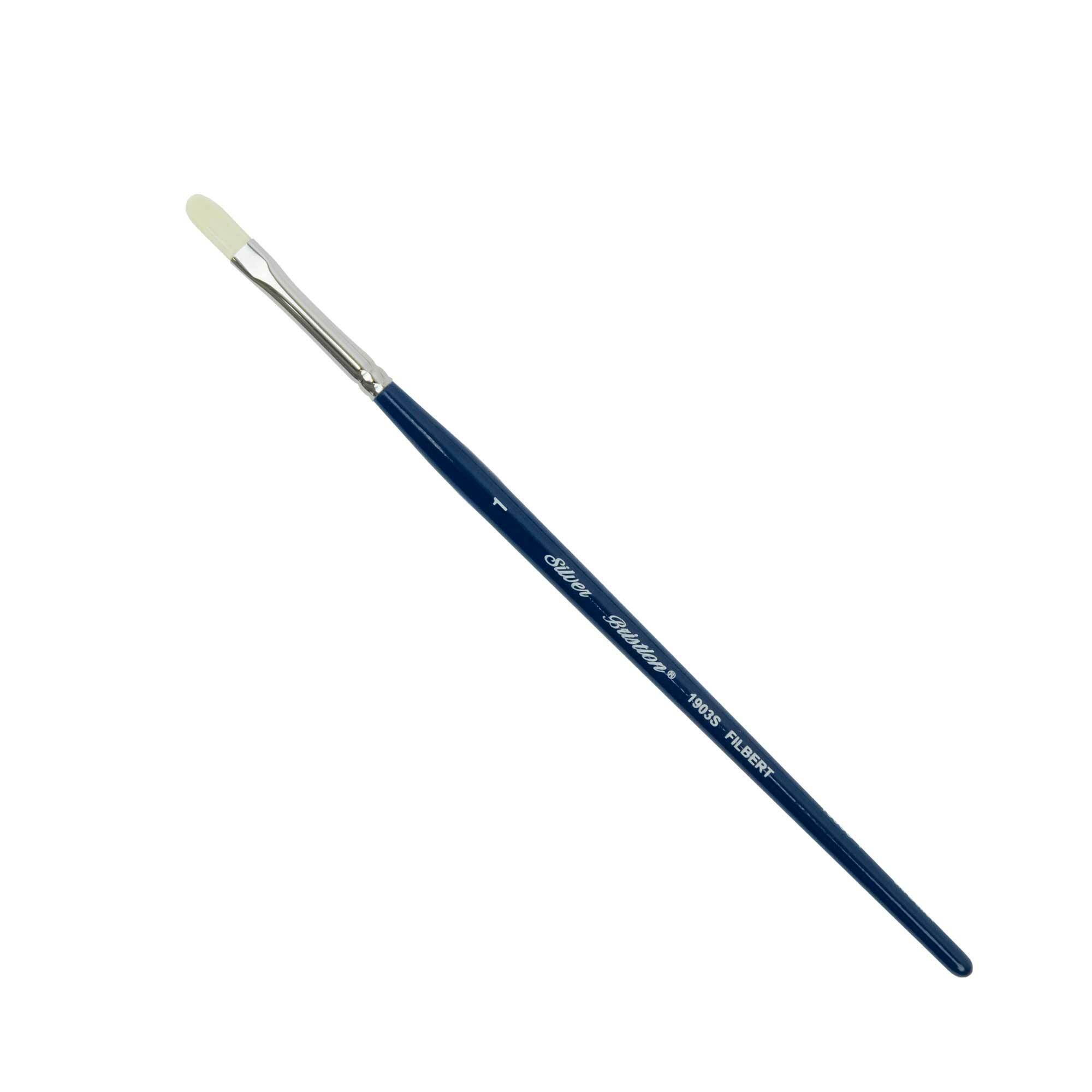 Silver Brush - Bristlon Stiff Synthetic Short Handle Brushes - Filbert 11903S