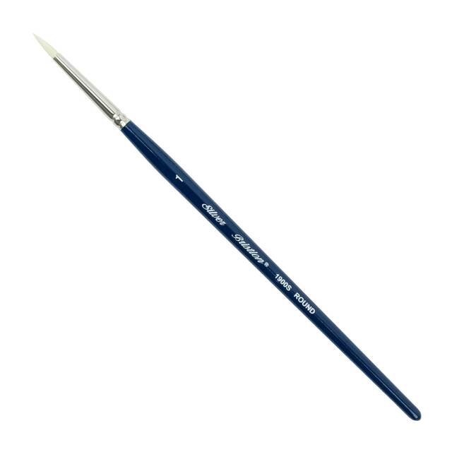 Silver Brush - Bristlon Stiff Synthetic Short Handle Brush - Round 1900S