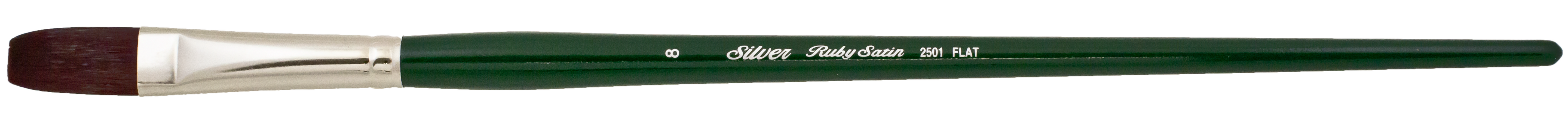 Silver Brush - Ruby Satin Long Handle Brushes - Flat 2501