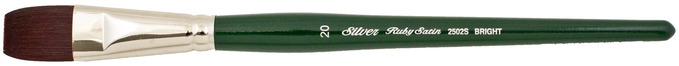 Silver Brush - Ruby Satin Short Handle Brushes - Bright 2502S
