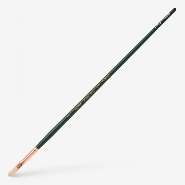 Silver Brush - Grand Prix Long Handle Hog Bristle Brushes - Filbert 1003