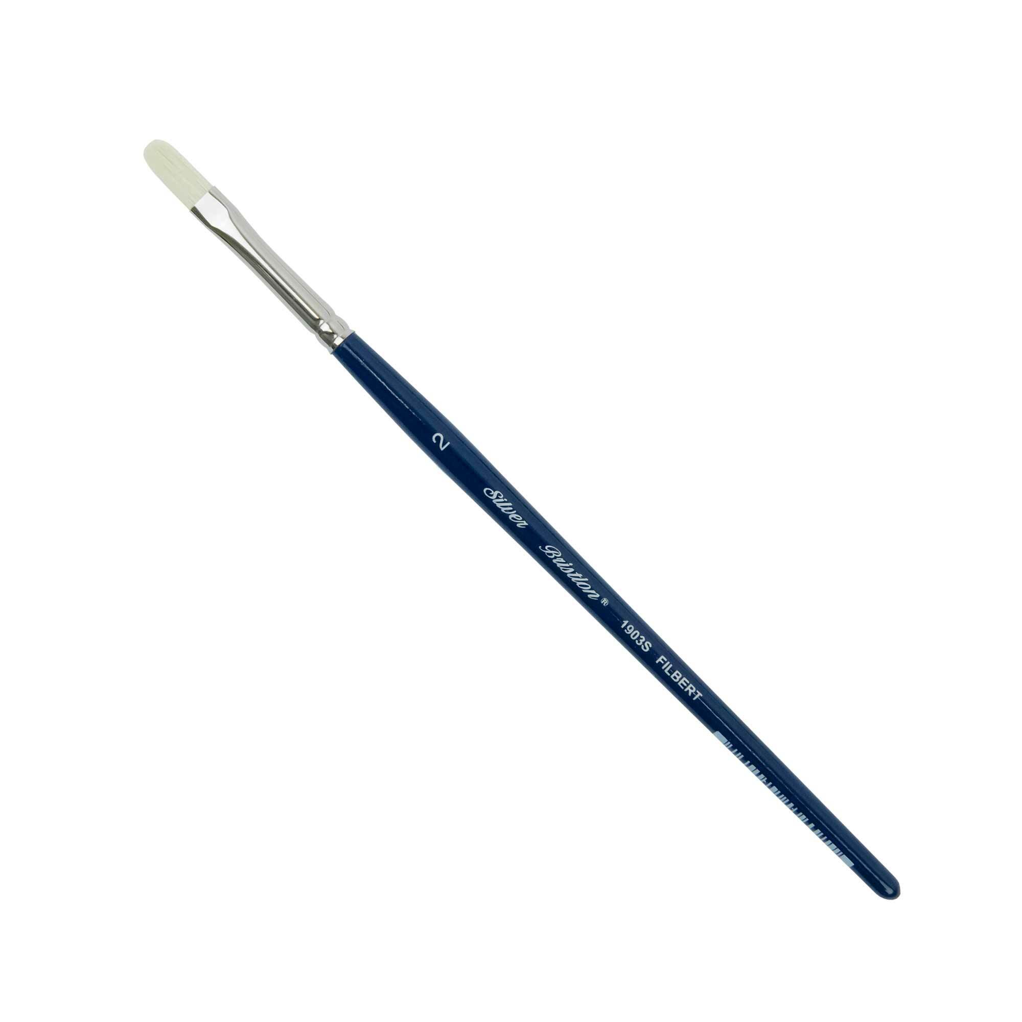 Silver Brush - Bristlon Stiff Synthetic Short Handle Brushes - Filbert 11903S