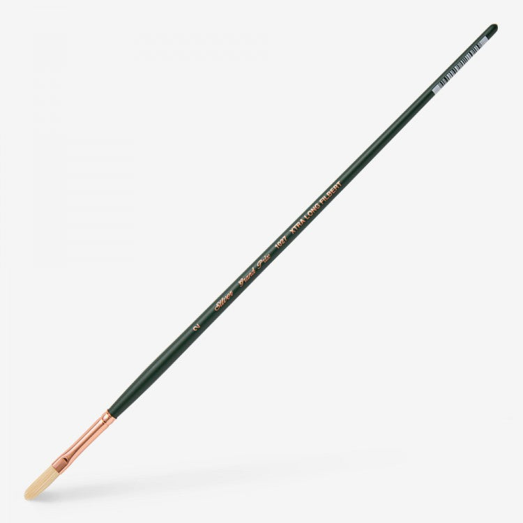 Silver Brush - Grand Prix Long Handle Hog Bristle Brush - Extra Long Filbert 1027