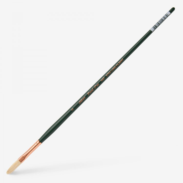 Silver Brush - Grand Prix Long Handle Hog Bristle Brush - Extra Long Filbert 1027