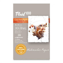 Load image into Gallery viewer, Fluid 100 140lbs Cold Press Block 4x6 15 sheets
