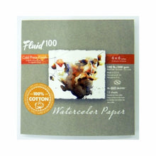 Load image into Gallery viewer, Fluid 100 140lbs Cold Press Block 6x6 15 sheets

