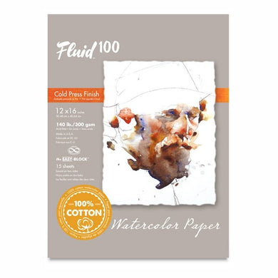 Fluid 100 Watercolor Paper Easy-Block 300lb Cold Press 4x6