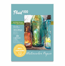 Load image into Gallery viewer, Fluid 100 140lbs Hot Press Block 12x16 15 sheets
