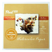 Load image into Gallery viewer, Fluid 100 300lbs Cold Press Block 8x8 10 sheets
