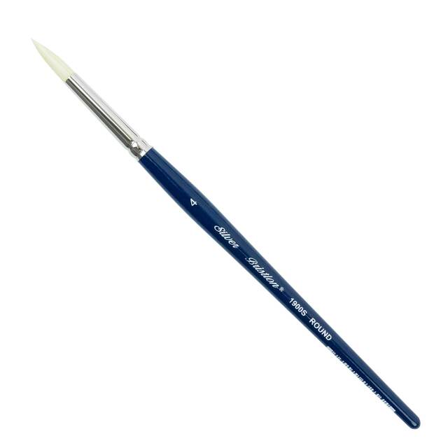 Silver Brush - Bristlon Stiff Synthetic Short Handle Brush - Round 1900S