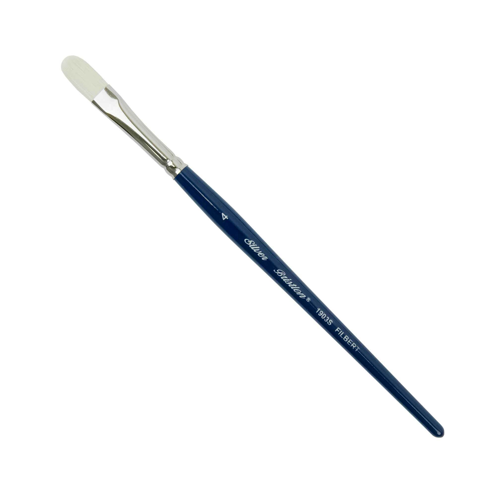Silver Brush - Bristlon Stiff Synthetic Short Handle Brushes - Filbert 11903S