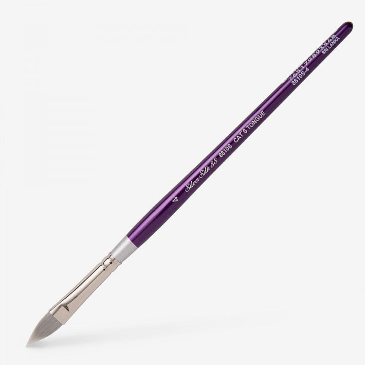 Silver Silk 88 Short Handle Brush – Cat's Tongue 8810S