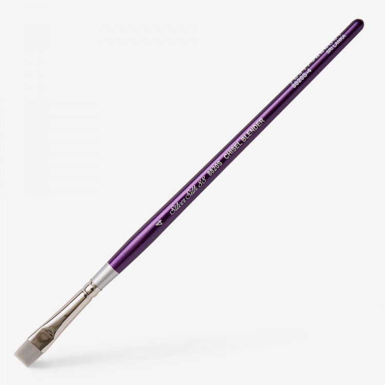 Silver Silk 88 Short Handle Brush – Chisel Blender 8820S