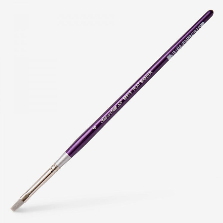 Silver Silk 88 Synthetic Short Handle Brush – Flat Shader 8801S