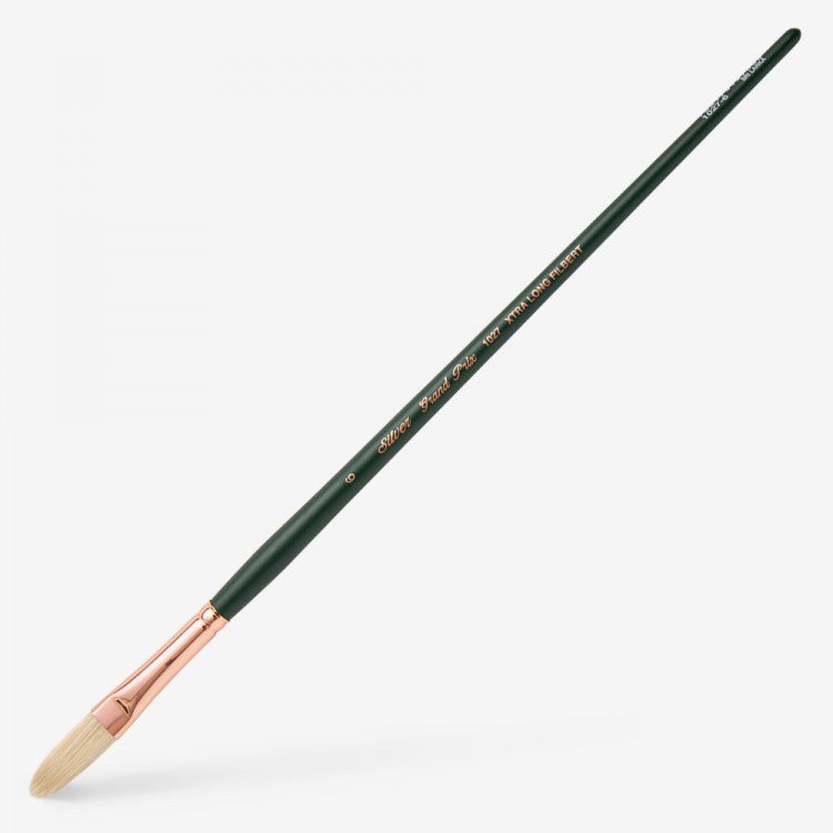 Silver Brush - Grand Prix Long Handle Hog Bristle Brush - Extra Long Filbert 1027