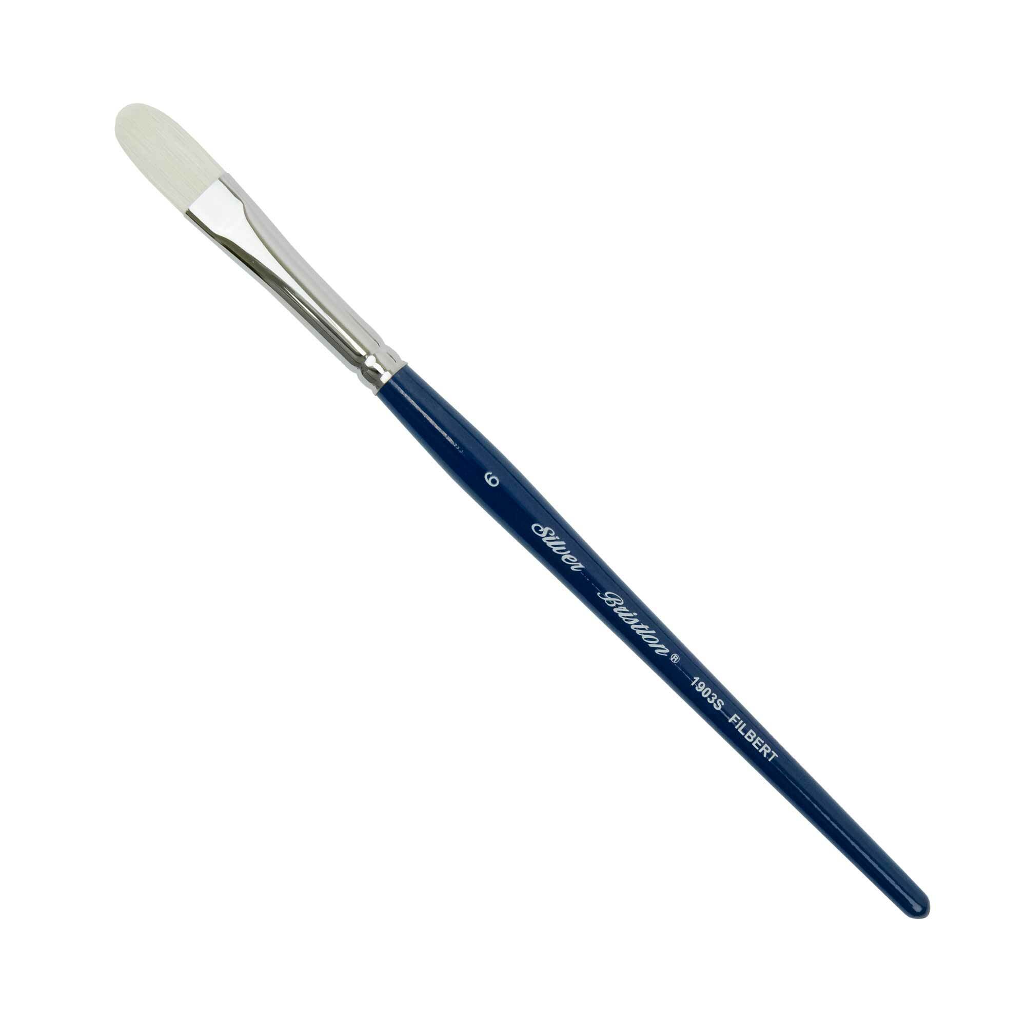 Silver Brush - Bristlon Stiff Synthetic Short Handle Brushes - Filbert 11903S