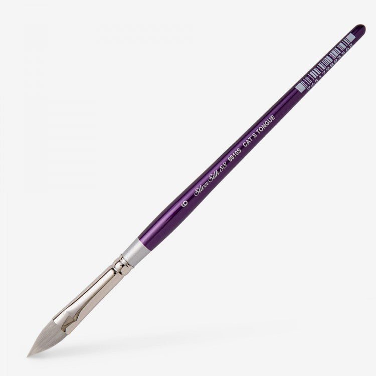 Silver Silk 88 Short Handle Brush – Cat's Tongue 8810S
