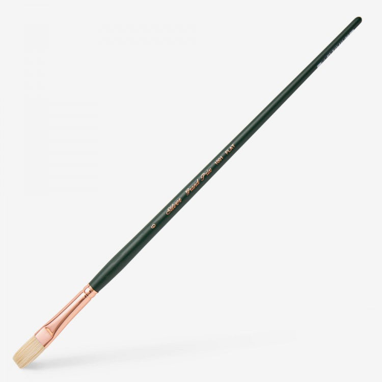 Silver Brush - Grand Prix Long Handle Hog Bristle Brushes - Flat 1002