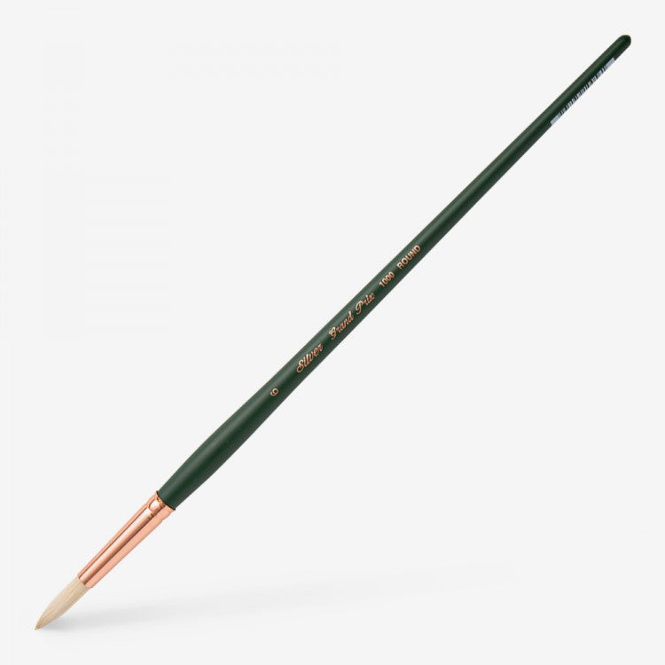 Silver Brush - Grand Prix Long Handle Hog Bristle Brushes - Round 1000