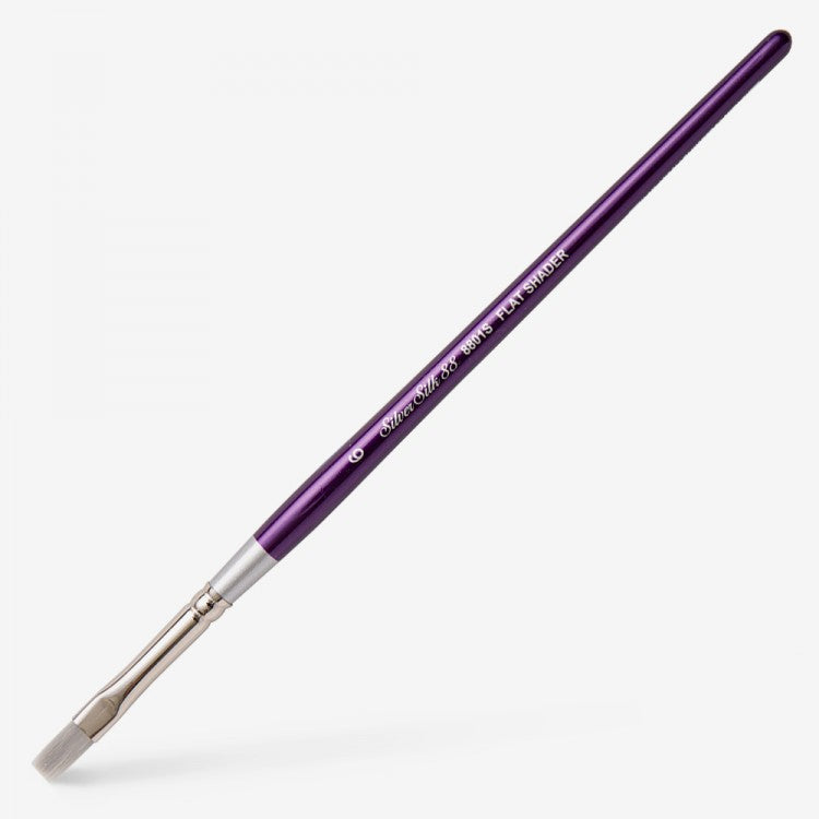 Silver Silk 88 Synthetic Short Handle Brush – Flat Shader 8801S