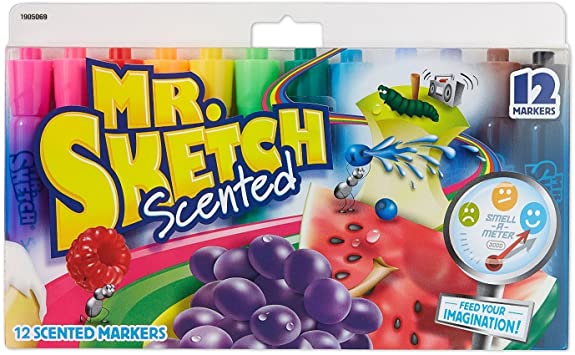 Mr. Sketch Scented Chisel Tip Marker Set, 12-Colors