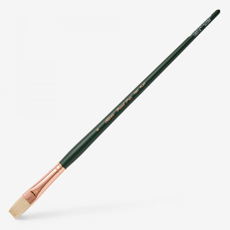 Silver Brush - Grand Prix Long Handle Hog Bristle Brushes - Flat 1002