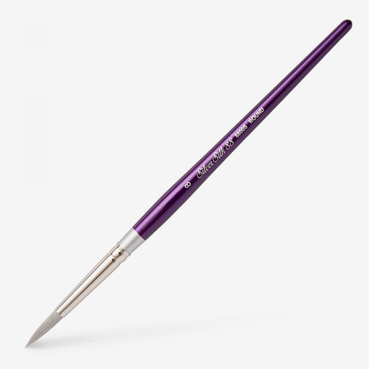 Silver Silk 88 Short Handle Brush – Round 8800S