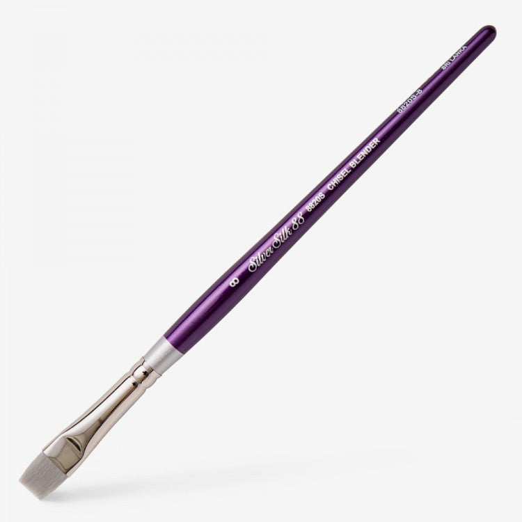 Silver Silk 88 Short Handle Brush – Chisel Blender 8820S