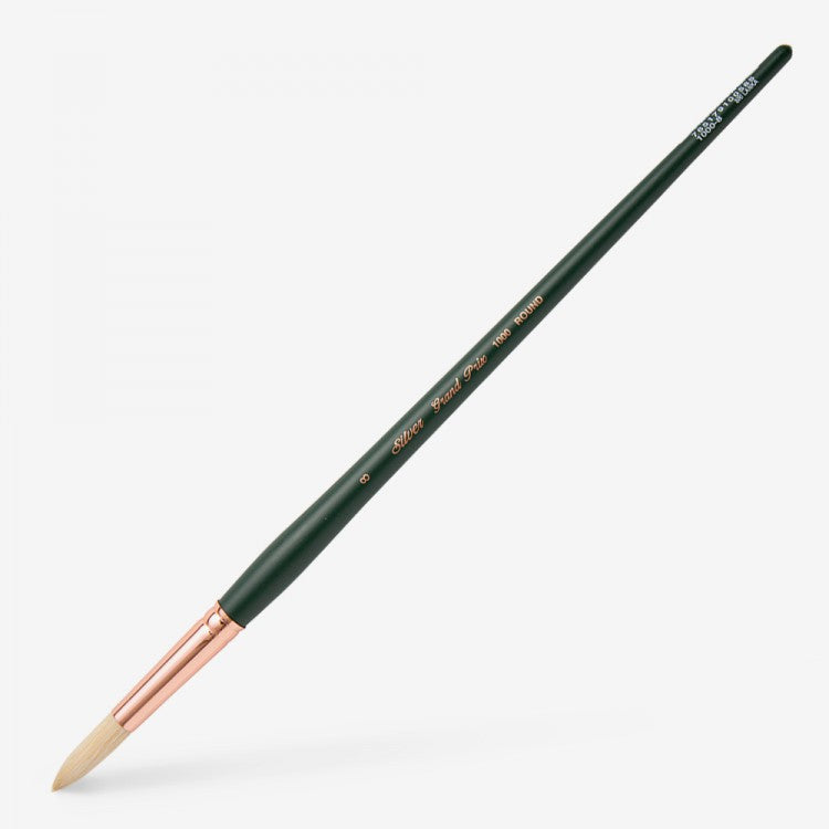 Silver Brush - Grand Prix Long Handle Hog Bristle Brushes - Round 1000