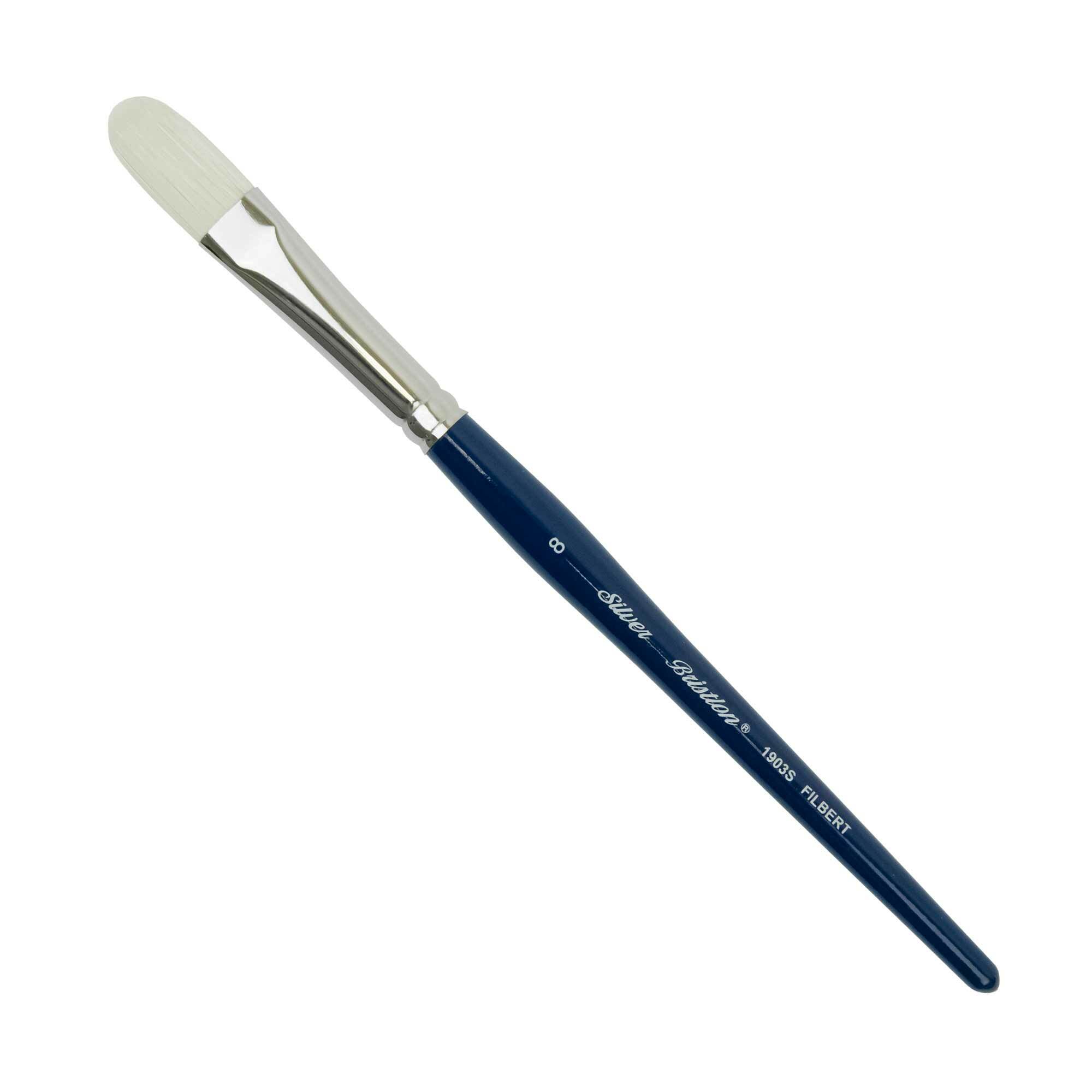 Silver Brush - Bristlon Stiff Synthetic Short Handle Brushes - Filbert 11903S