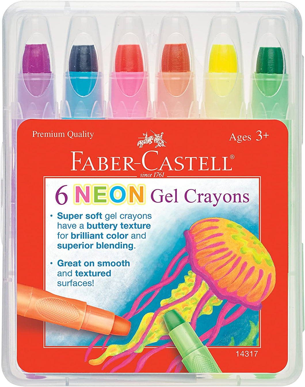 Gel Crayon 6 Color Neon Set