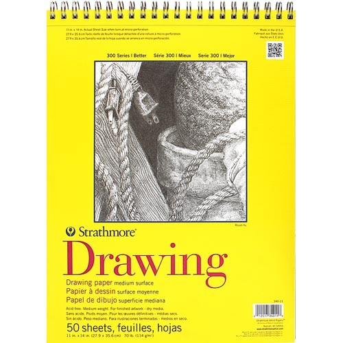 Strathmore 300 Series Drawing Pad 70lb. Medium 11x14 50sht
