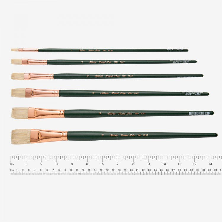 Silver Brush - Grand Prix Long Handle Hog Bristle Brushes - Flat 1002