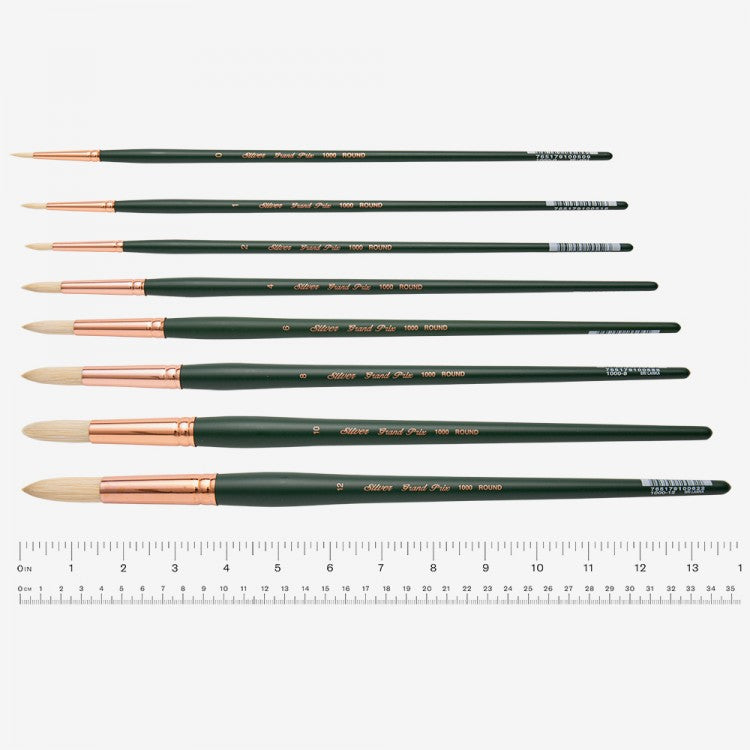 Silver Brush - Grand Prix Long Handle Hog Bristle Brushes - Round 1000