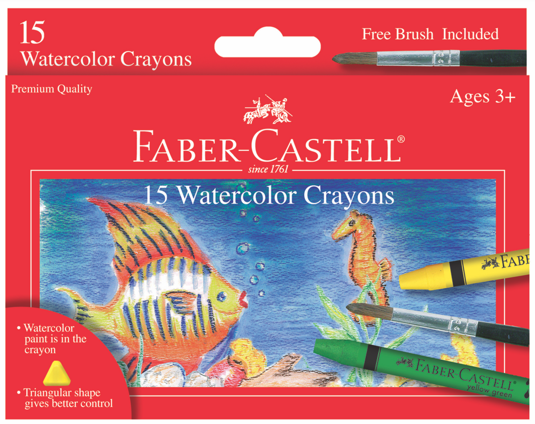 Faber-Castell Watercolor Crayon Set, 16-Colors